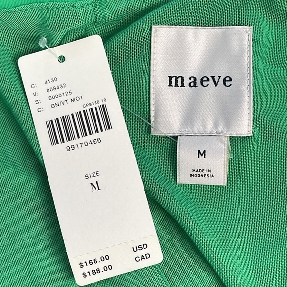 NWT Maeve Halter Twofer Mini Dress Anthro Green Blue Puffy Bubble Sz M - Picture 8 of 14